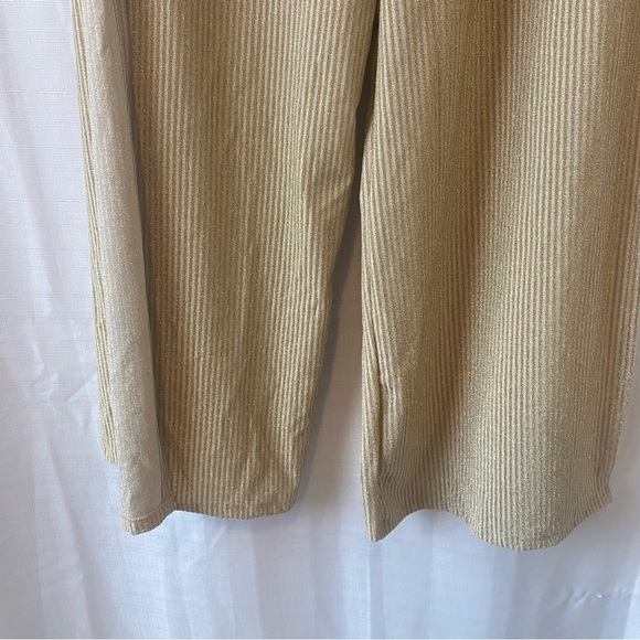 ASYOU flared split side beach pants in gold size 8 - Picture 5 of 14